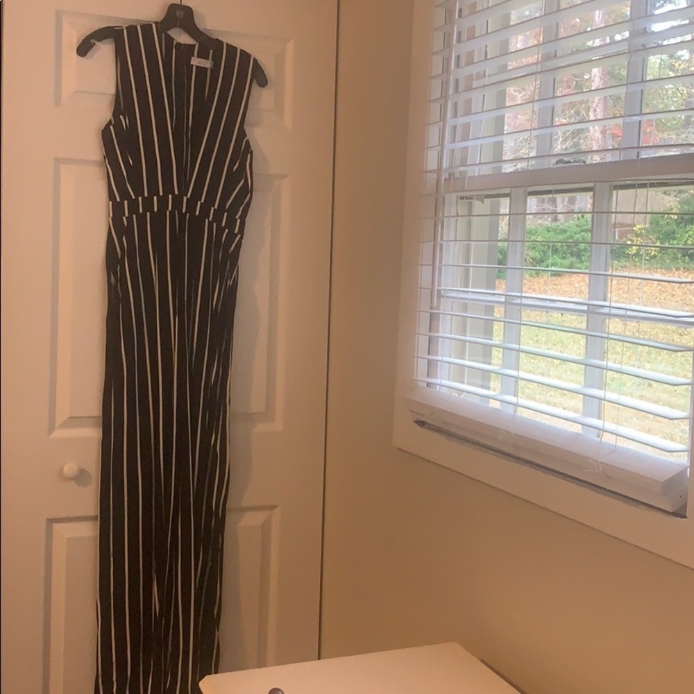 Flynn Skye Black W/ White Stripe Jumpsuit